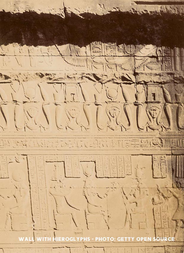 Wall carving of hieroglyphics