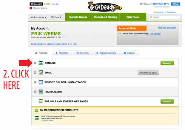 Godaddy Nameserver change 2