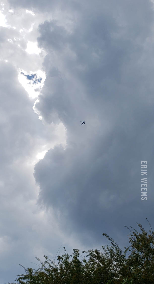 Airplane passenger jet over Chesterfield Virginia