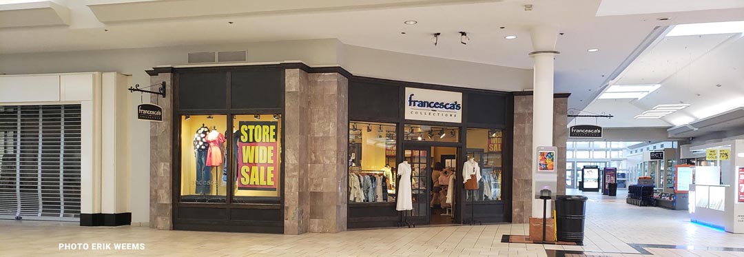 The shops inside the Towne Center Mall in Chesterfield Virginia - here in view is the Francesca's clothing shop