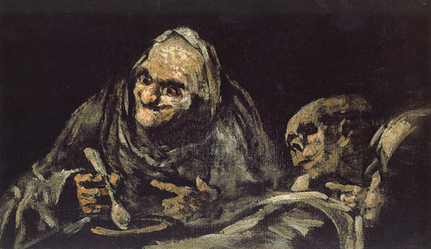 Goya Old Men Eating - The Black Paintings