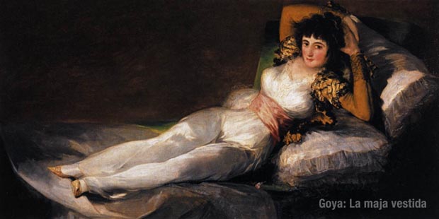 la maja vestida also known as the MAJA CLOTHED by Goya Goya Painting la maja vestida - the Maja Clothed