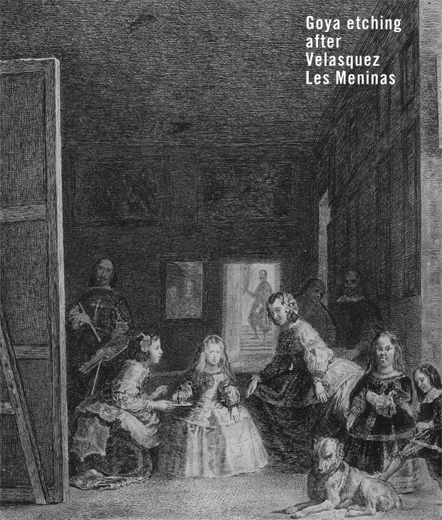 Goya Etching of Velasquez painting Les Meninas