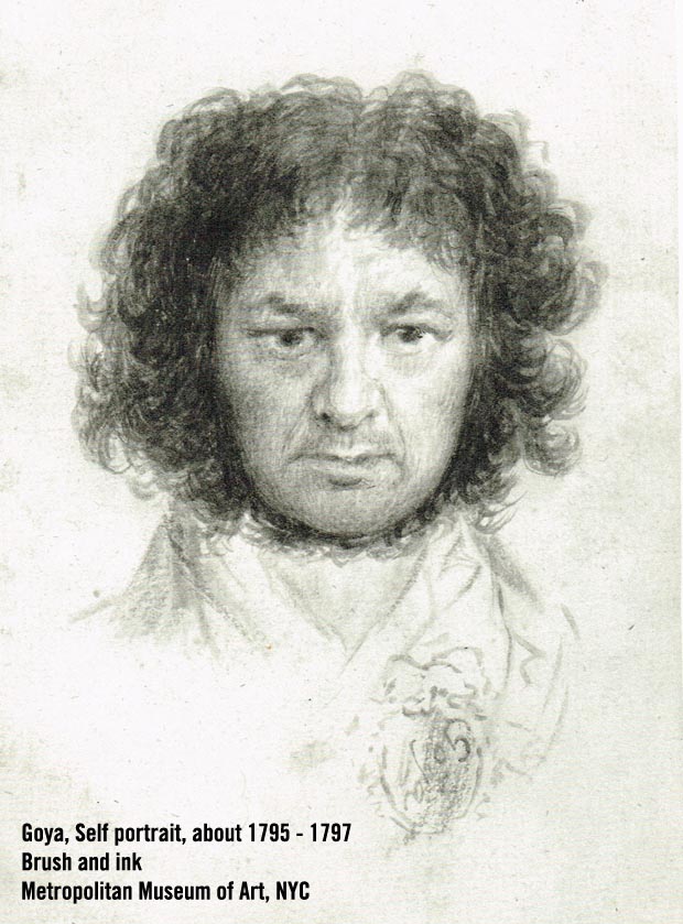 Self Portrait Brush and Ink Goya 1795