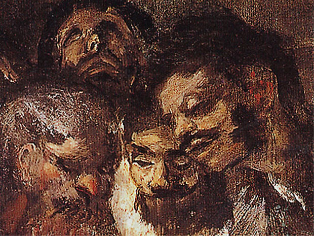 Detail men Reading Goya