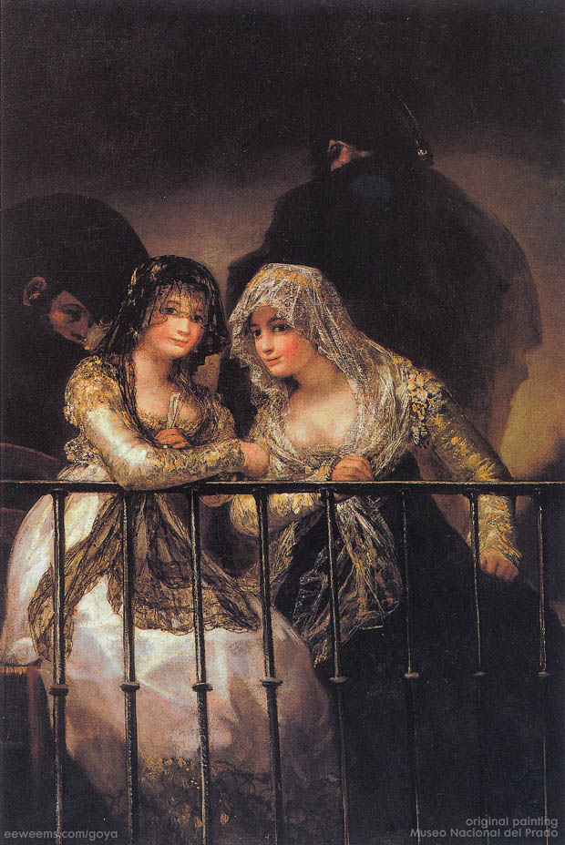 Majas on a balcony by Goya