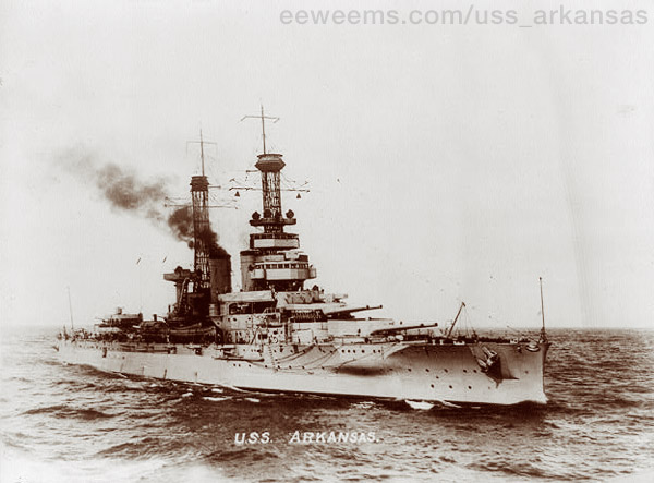 USS ARKANSAS BB-33 picture dated from approx 1920 USS ARKANSAS