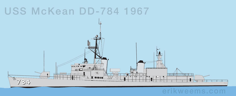 USS McKean destroyer DD-784 in profile USS McKEAN
