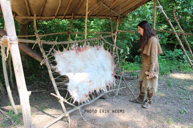 Hide Cleaning Recreation Henricus Indian Village - Chesterfield Village Photo Erik Weems