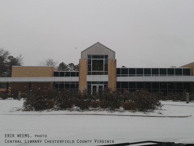 Central Library in the Snow Chesterfield Virginia