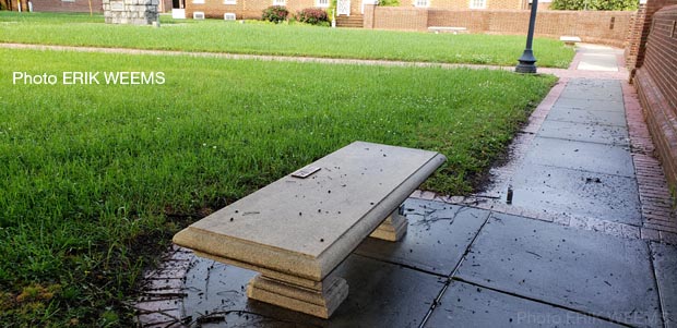 Bench at the Memorial Wall Chesterfield County Courthouse