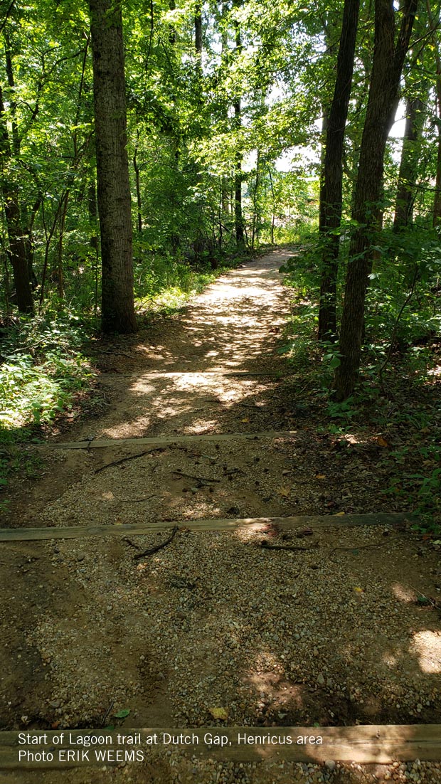 Beginning of the Lagoon trail at Dutch Gap