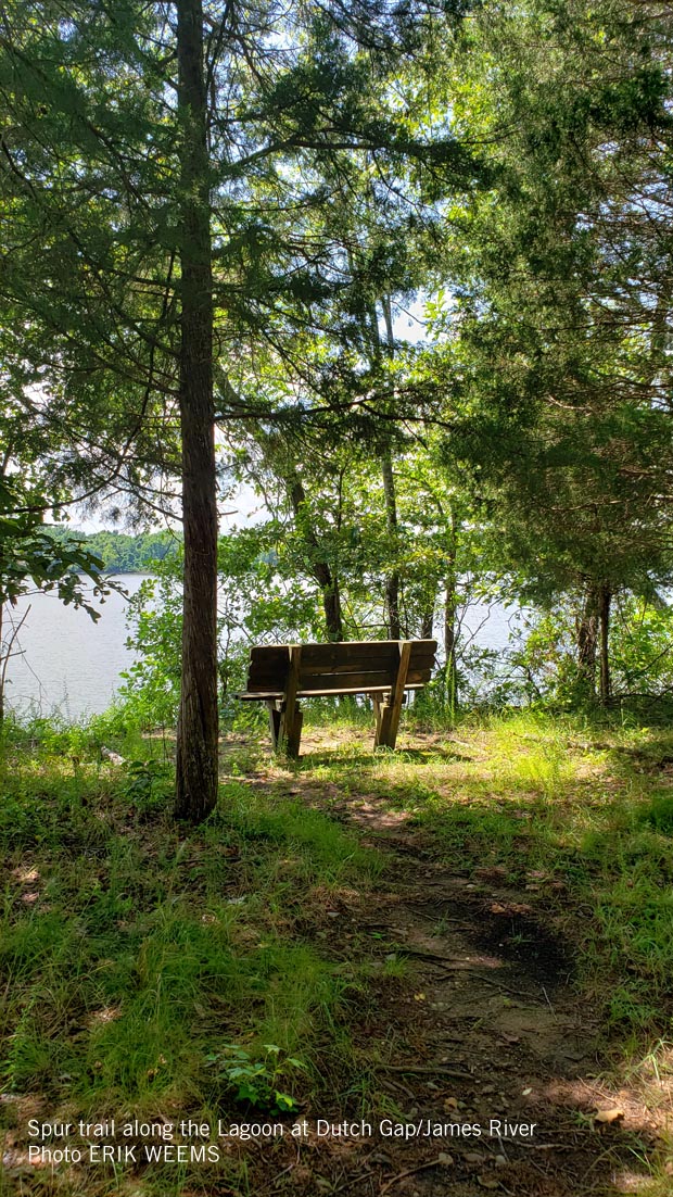 Spur trail along the Lagoon at Dutch Gap