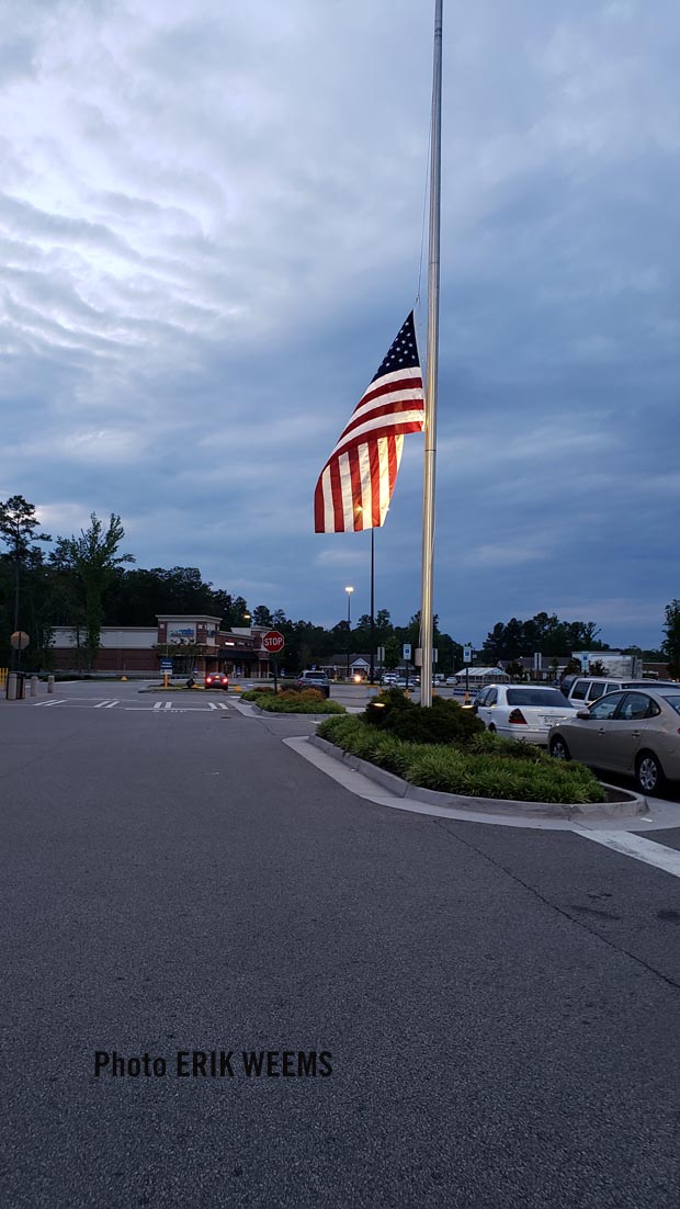 Half mast flag in Chesterfield