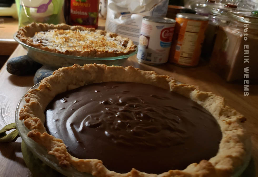 Chocolate Pie and Coconut Pie