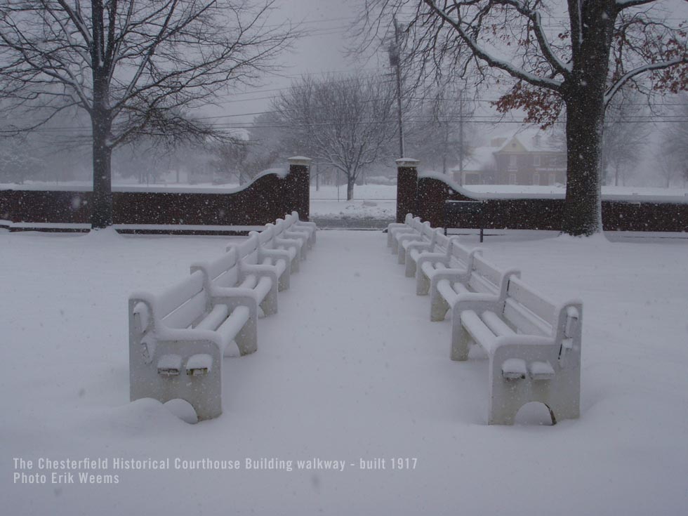 Courthouse Walkway in the snow