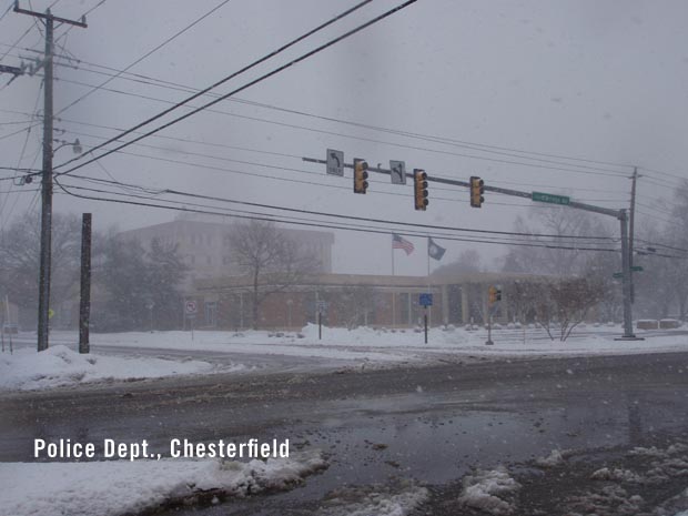 Police Dept in the snow