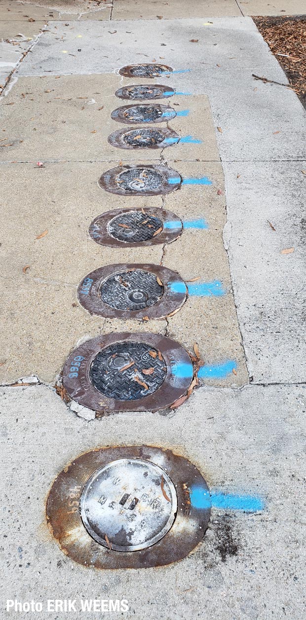 Metal Manhole Covers at Chesterfield Mall Metal Manhole Covers at Chesterfield Mall