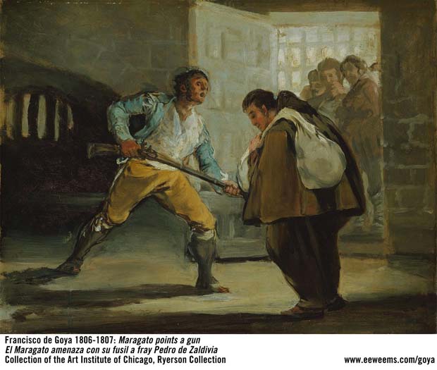 Goya - Sequential art - Friar Pedro defeats the bandit El Maragato - frame 1