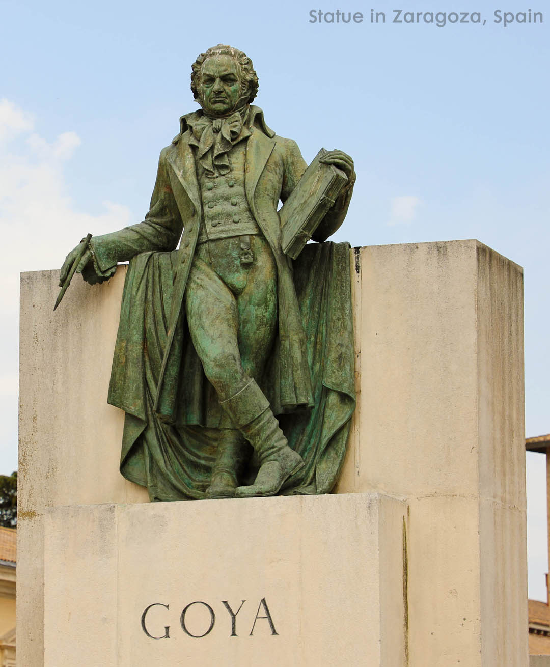 Statue of Goya in Zaragoza Spain