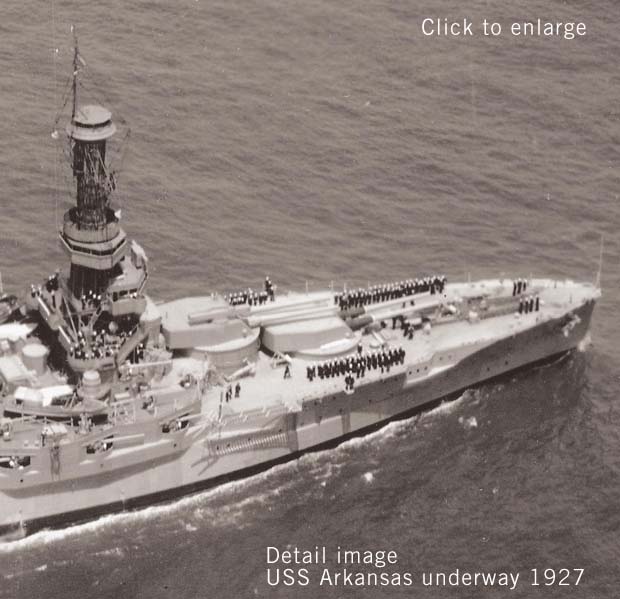 Detail image oversized - USS Arkansas in 1927