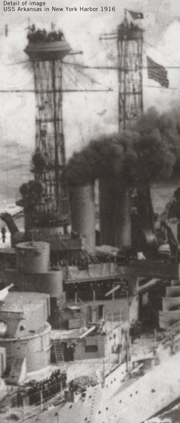 Detail image oversized - USS Arkansas in New York Harbor