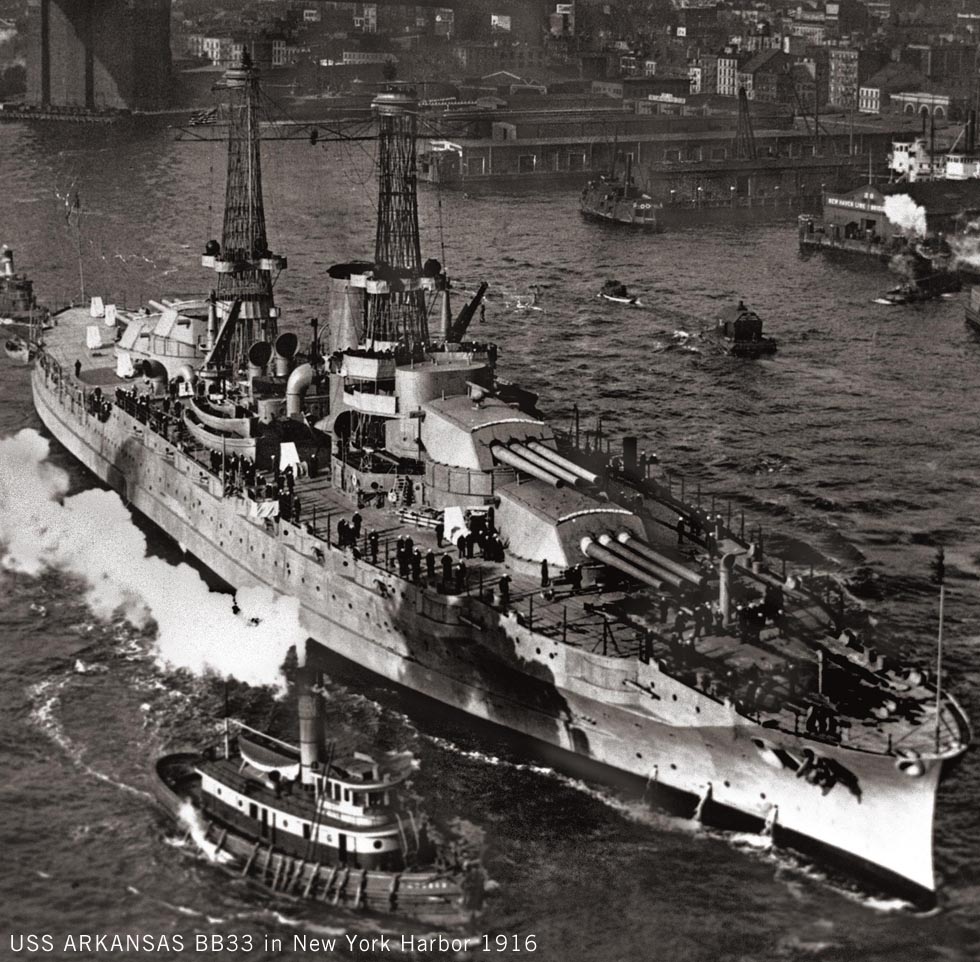 1916 in New York Harbor USS Arkansas
