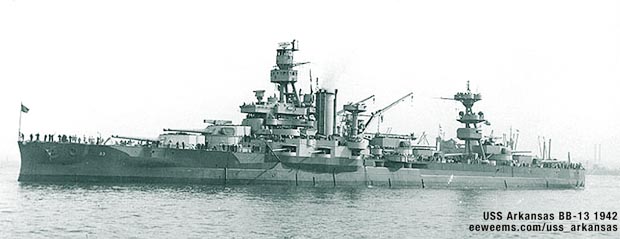 USS Arkansas in 1942