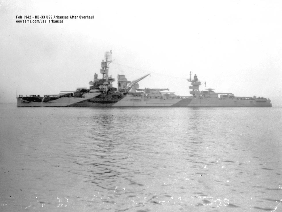 USS Arkansas Feb 1942