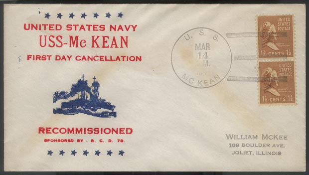 USS McKean First Day Cover